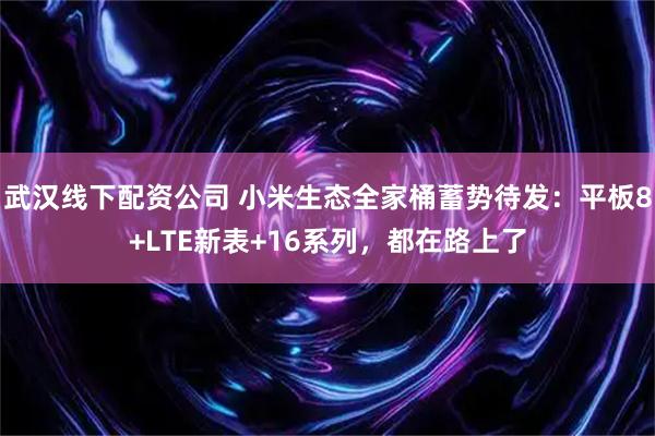 武汉线下配资公司 小米生态全家桶蓄势待发：平板8+LTE新表+16系列，都在路上了